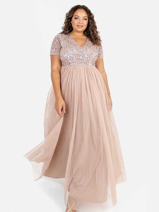 Blush embellished dress best sale