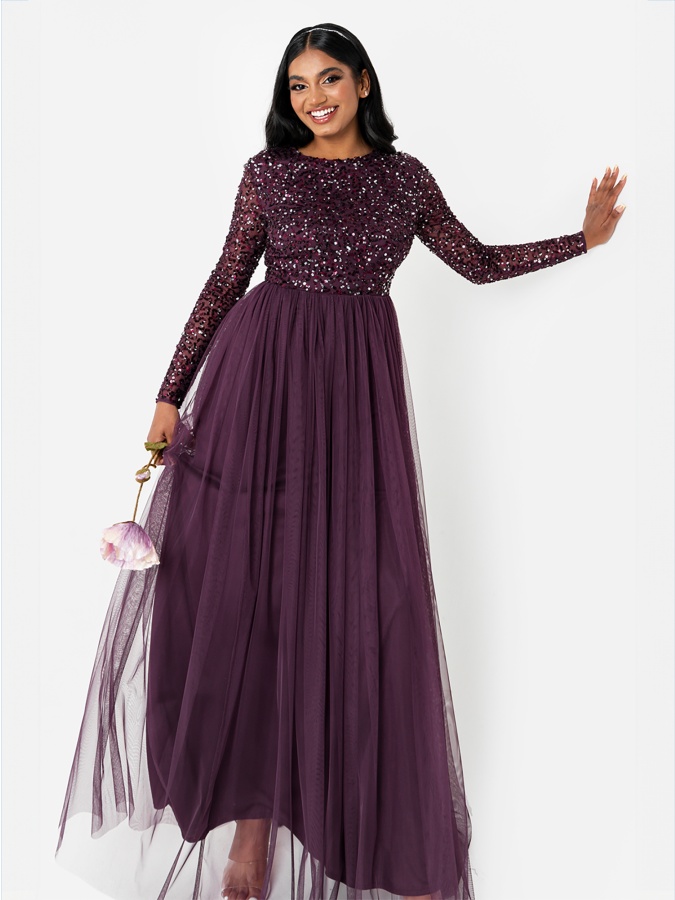 Berry long dress best sale