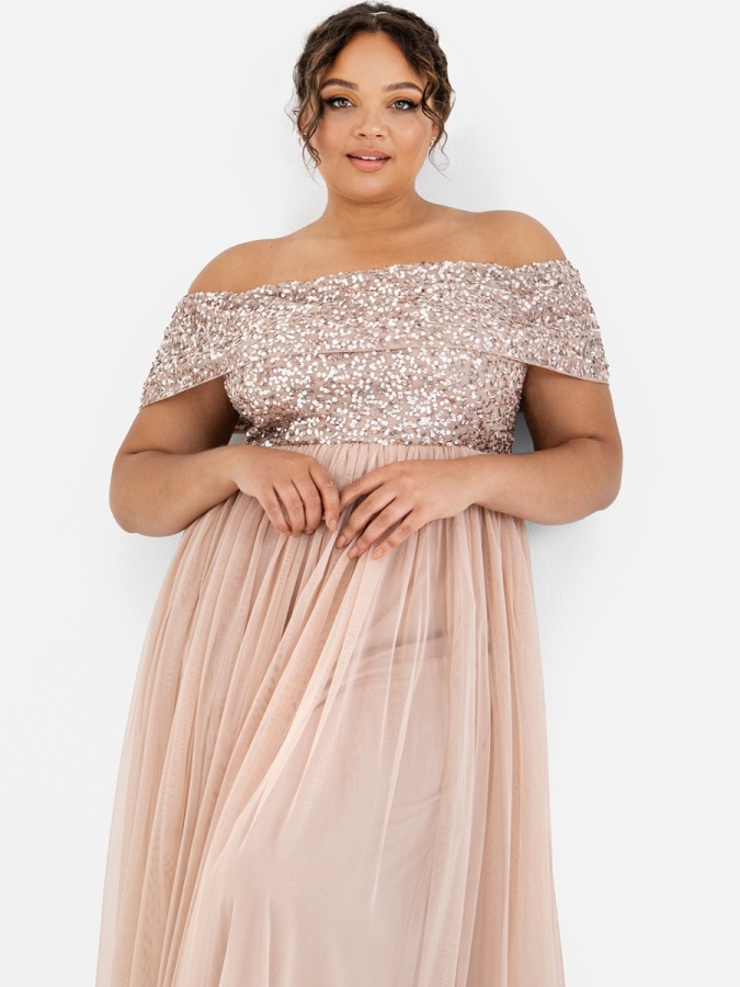 Maya bridesmaid bardot maxi tulle dress best sale