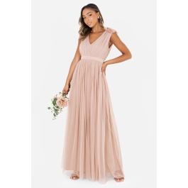 Ines Recycled Maxi Bridesmaids Dress - Matte True Blush – Pretty