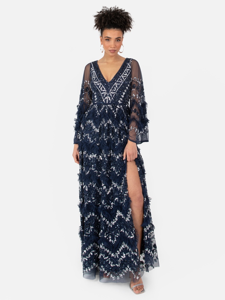 Astral Geometric Embellished Maxi Dress