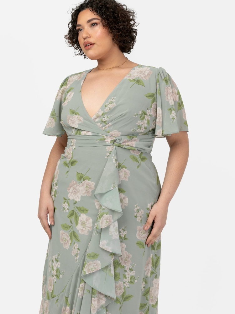 Anaya With Love Recycled Floral Ruffle Maxi Dress